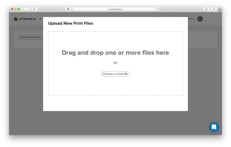 File uploader for Printhouse