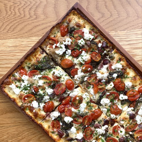 Feta & Greek Sourdough Detroit Pizza (Gluten Free) - 1 Slice - FRI only
