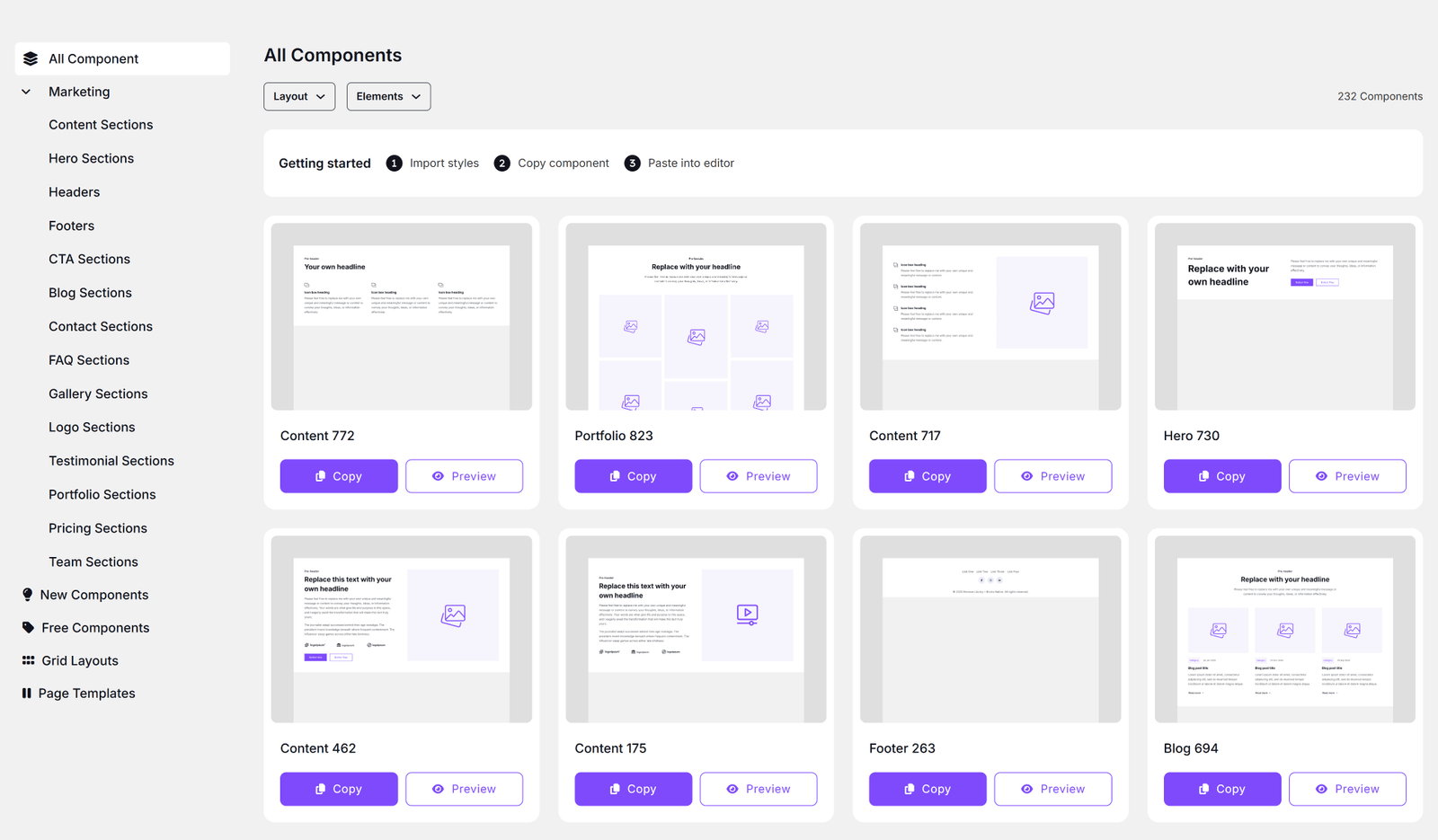 Renmoe — Pre-made bricks builder components & templates