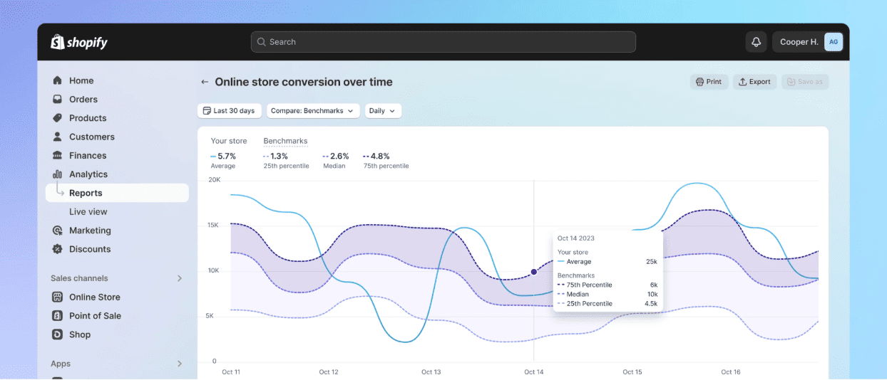 Shopify analytics