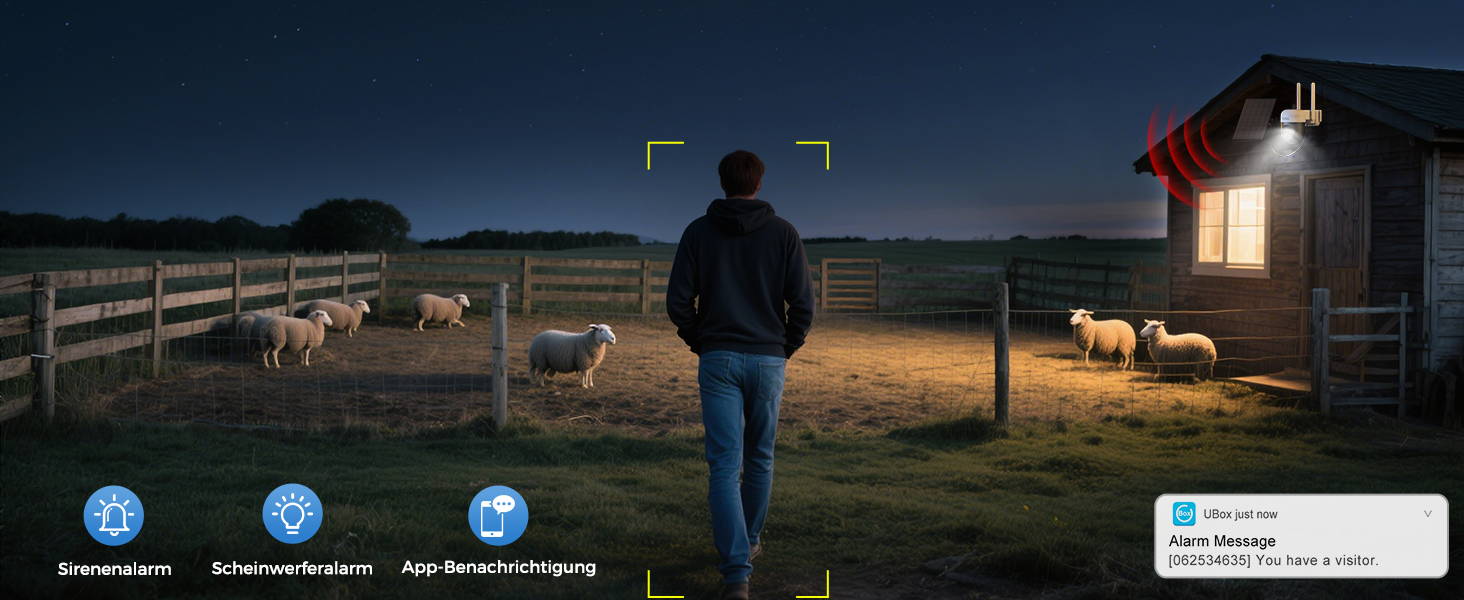 Sicherheit bei Nacht: Diese Überwachungskamera bietet Sirenen-, Scheinwerferalarm & App-Benachrichtigung für sofortige Warnungen. Schützen Sie Ihr Eigentum – jetzt handeln!