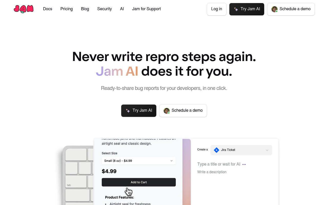 Jam AI - Never write repro steps again