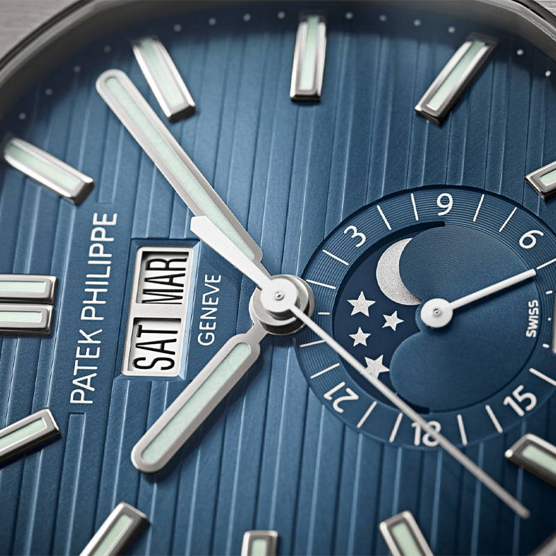 The dial of a Patek Philippe Luxury watch