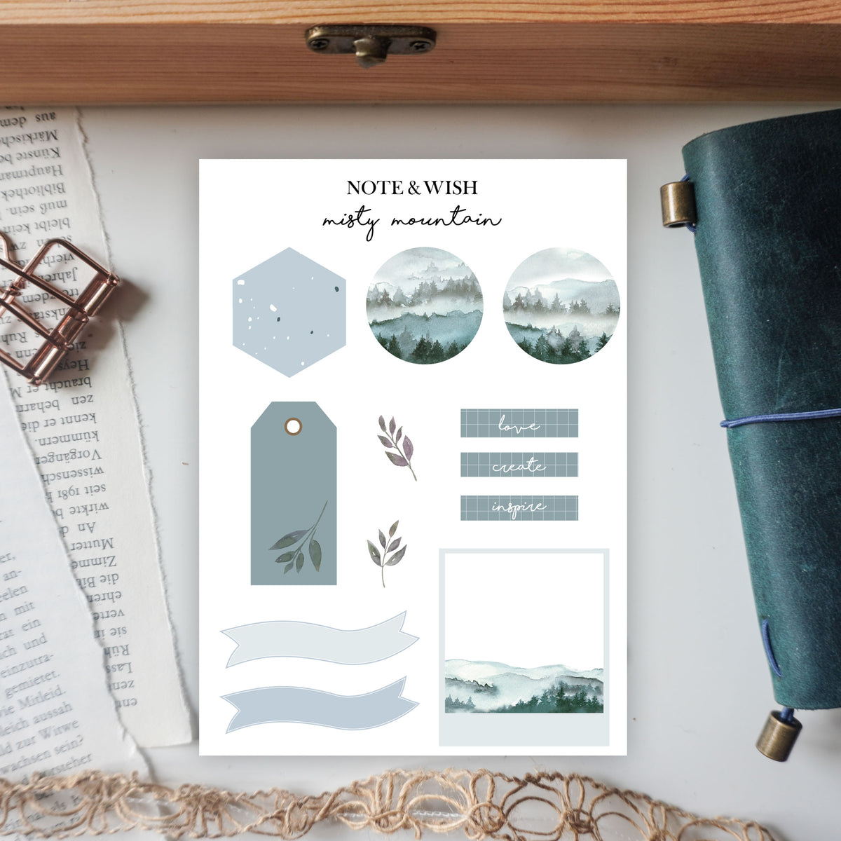 Misty Mountain - Washi Paper Sticker Sheet– Note And Wish
