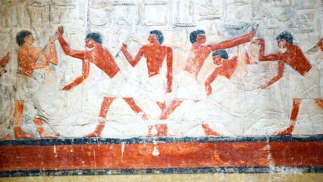 Wall paintings in the Tomb of Ka Gmni, Saqqara, Egypt