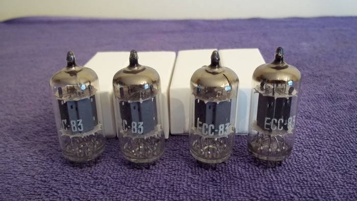 4 tubes total...EI Telefunken 12AX7 tubes, smooth gray plates, new old stock, (prewar tubes)