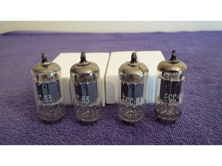 EI  Telefunken 12ax7 tubes,  NOS   prewar, smooth gray plates, 4  tubes total,  Amplitrex tested