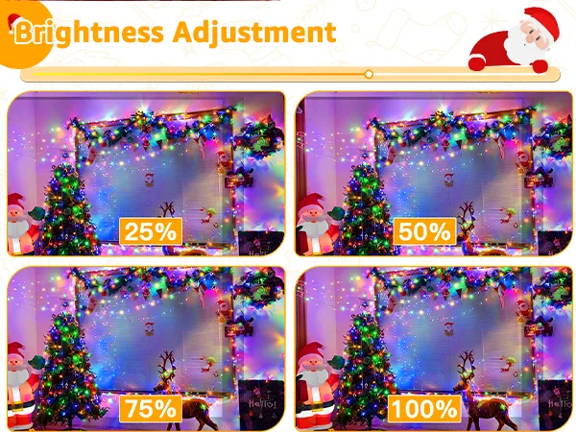 Features of Ollny's 800 leds clear cable cool white string lights - mobile size