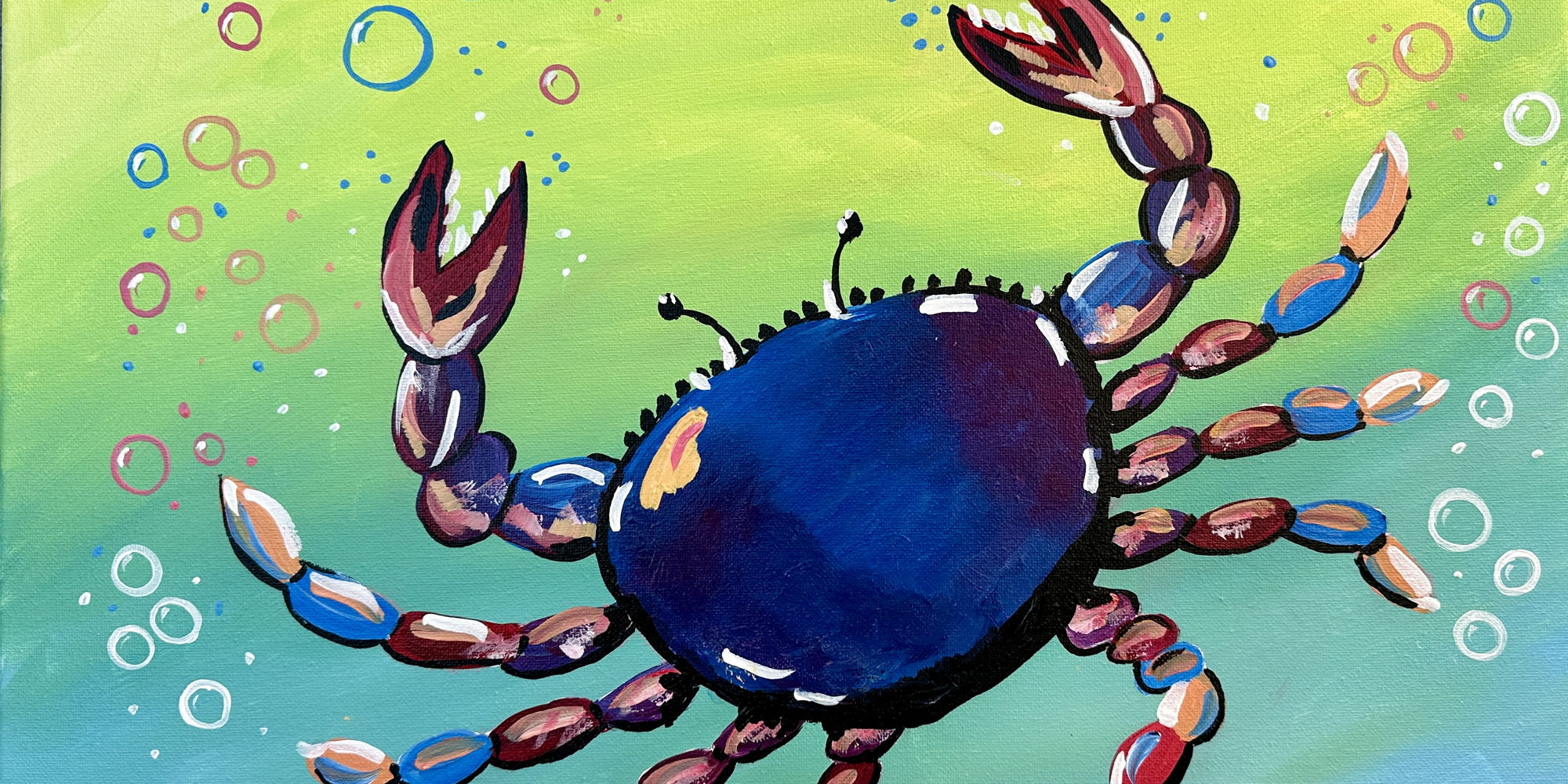 Paint & Sip @ Bohemian Bull: Colorful Crab ($37pp) promotional image