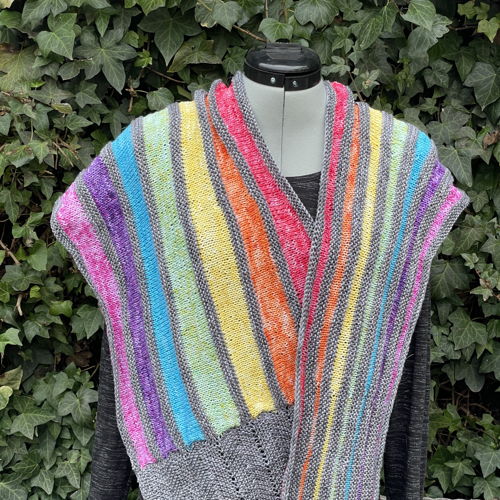 Knitted Rainbow of Hope scarf
