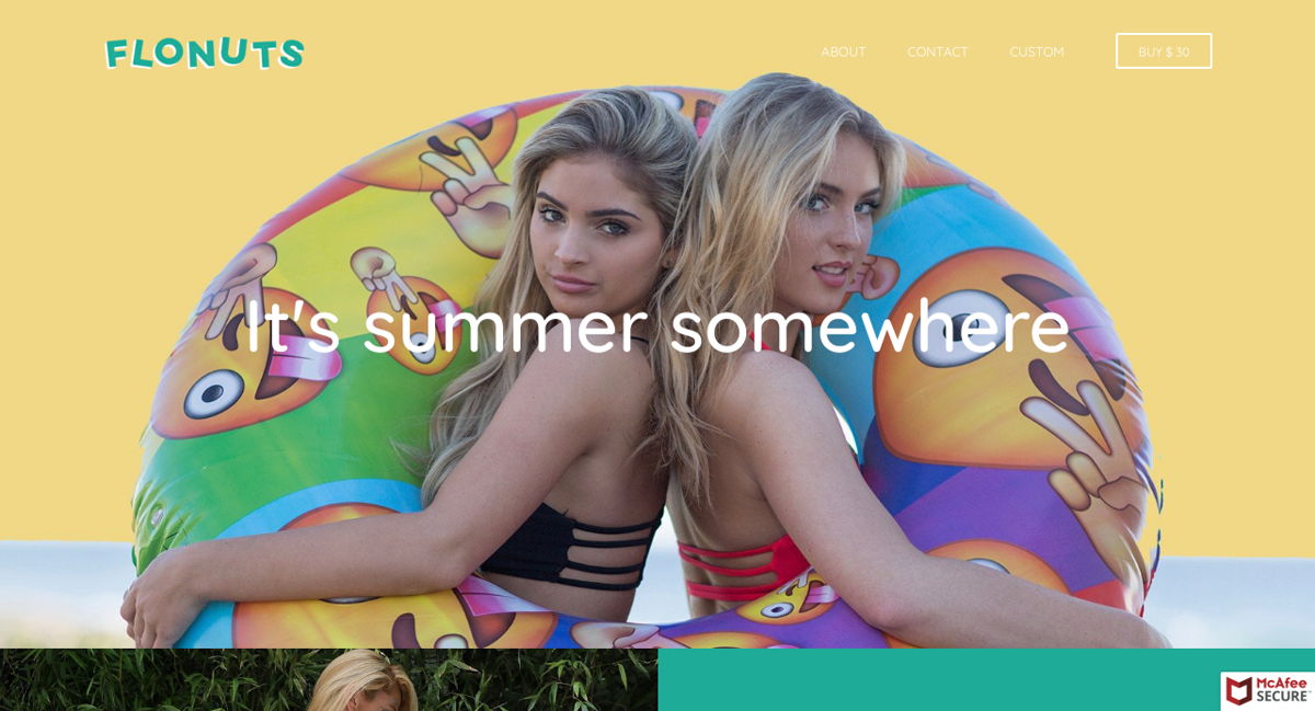 Screenshot of Flonuts, from the shopify stores collection.