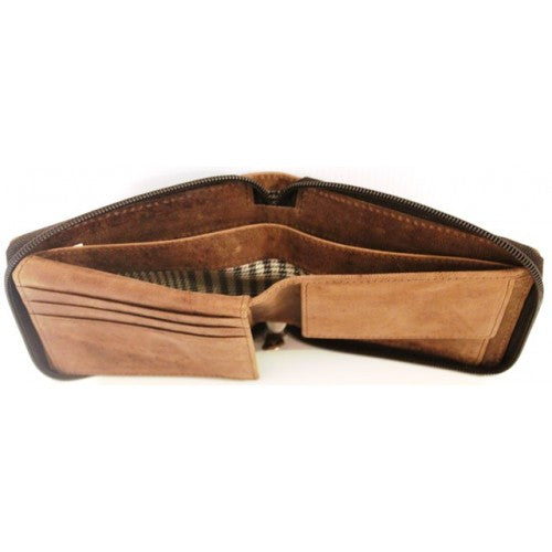 RFID Full Grain Cow Hide Hunter Nu-buck Leather Wallet Style 12011 - Image 3