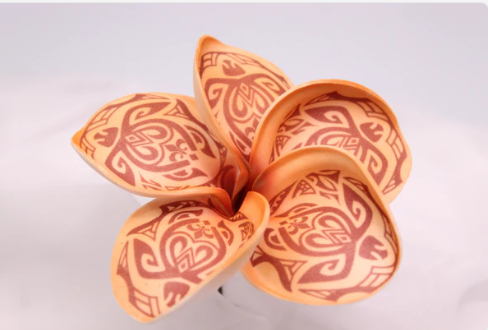 Maroon Turtle Frangipani Real Touch (6 Pack) - Realistic Artificial Flowers