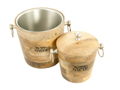 Mango Wood Set 2 Bar Buckets w NWTF Logo