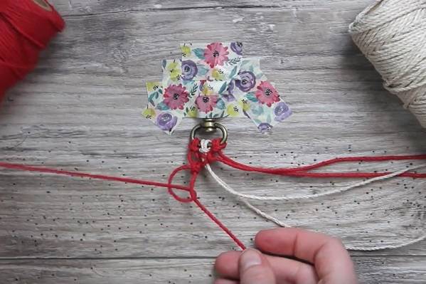 Macrame Floral Keychain Instructions Step 3