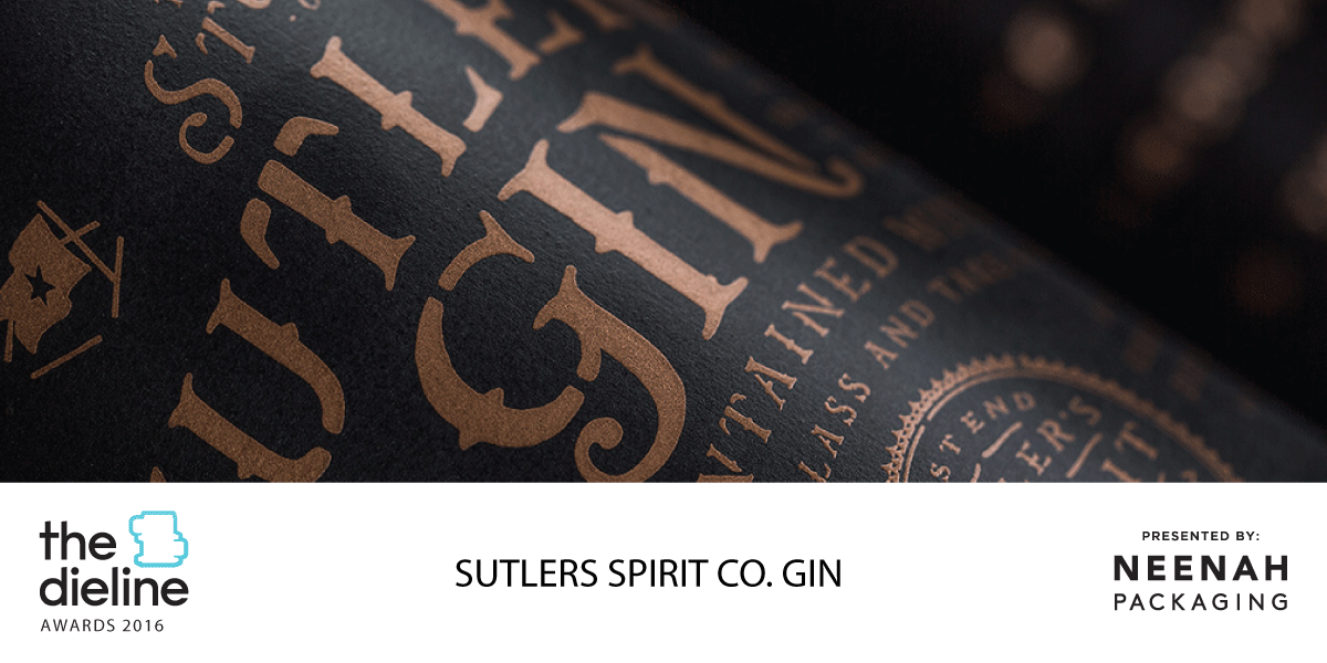 The Dieline Awards 2016 Outstanding Achievements: Sutlers Spirit Co. Gin Packaging