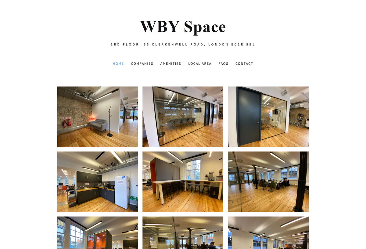 Screenshot of White Bear Yard, from the squarespace websites  collection.