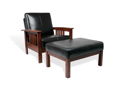 Set of Deluxe Mission Chair and Ottoman 