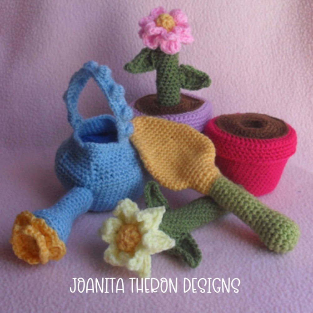 Garden Flower Pot Crochet Play Set
