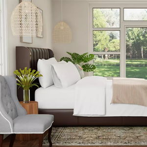 Color Sense 1200 Thread Count Cotton Blend 6 Piece Sheet Set, White, King Size