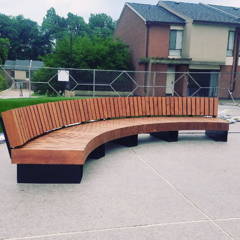 curved outdoor bench