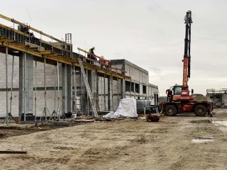  Postęp Robót przy budowie budynku warsztatowo-garażowego OUD w km 9+150