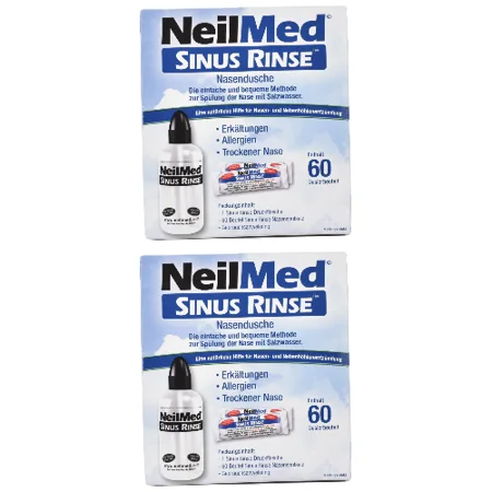 SINUS RINSE ™ - Nasendusche-Paket mit 60 Salzbeuteln - 2er Pack
