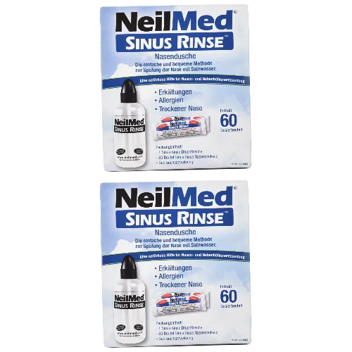 SINUS RINSE ™ - Nasendusche-Paket mit 60 Salzbeuteln - 2er Pack