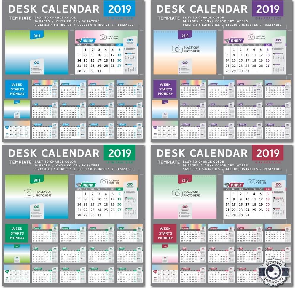 Настольный календарь за 2019 год # 6 в векторе