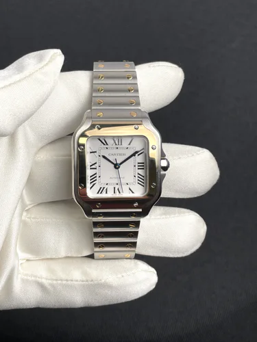Cartier Santos Medium White dial two tone Box and Card 2026