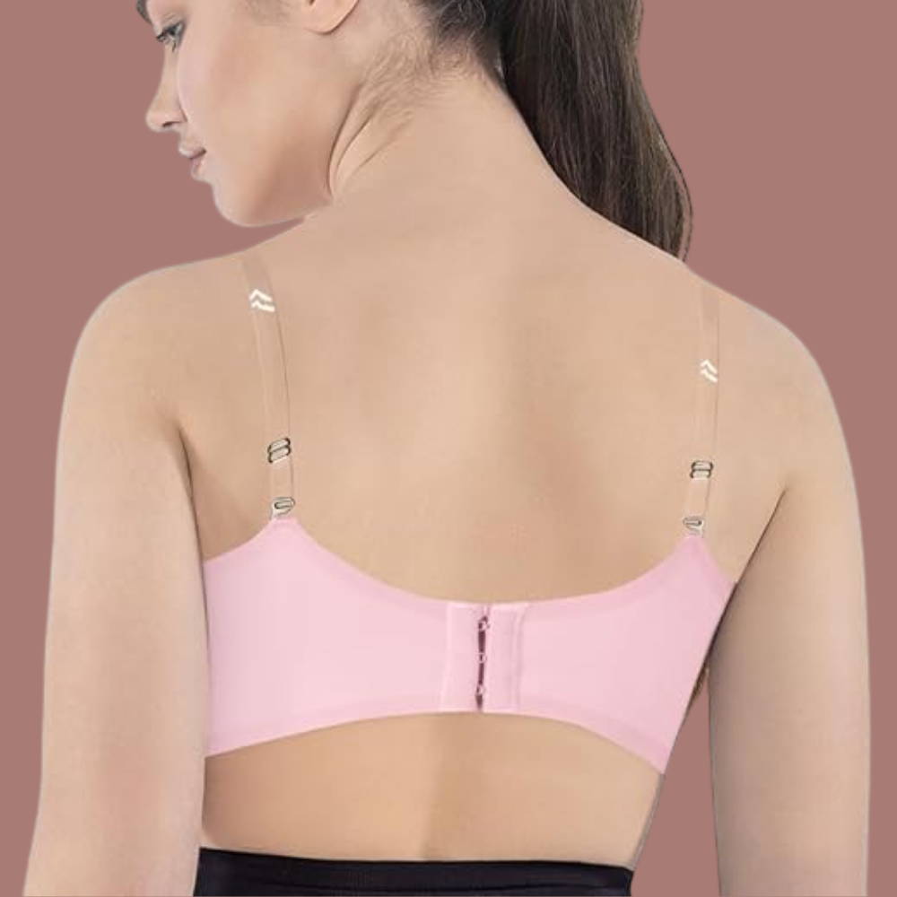 Wide Band for preventing side bulges and rolls while the Back Hook Closure gives customized fit 