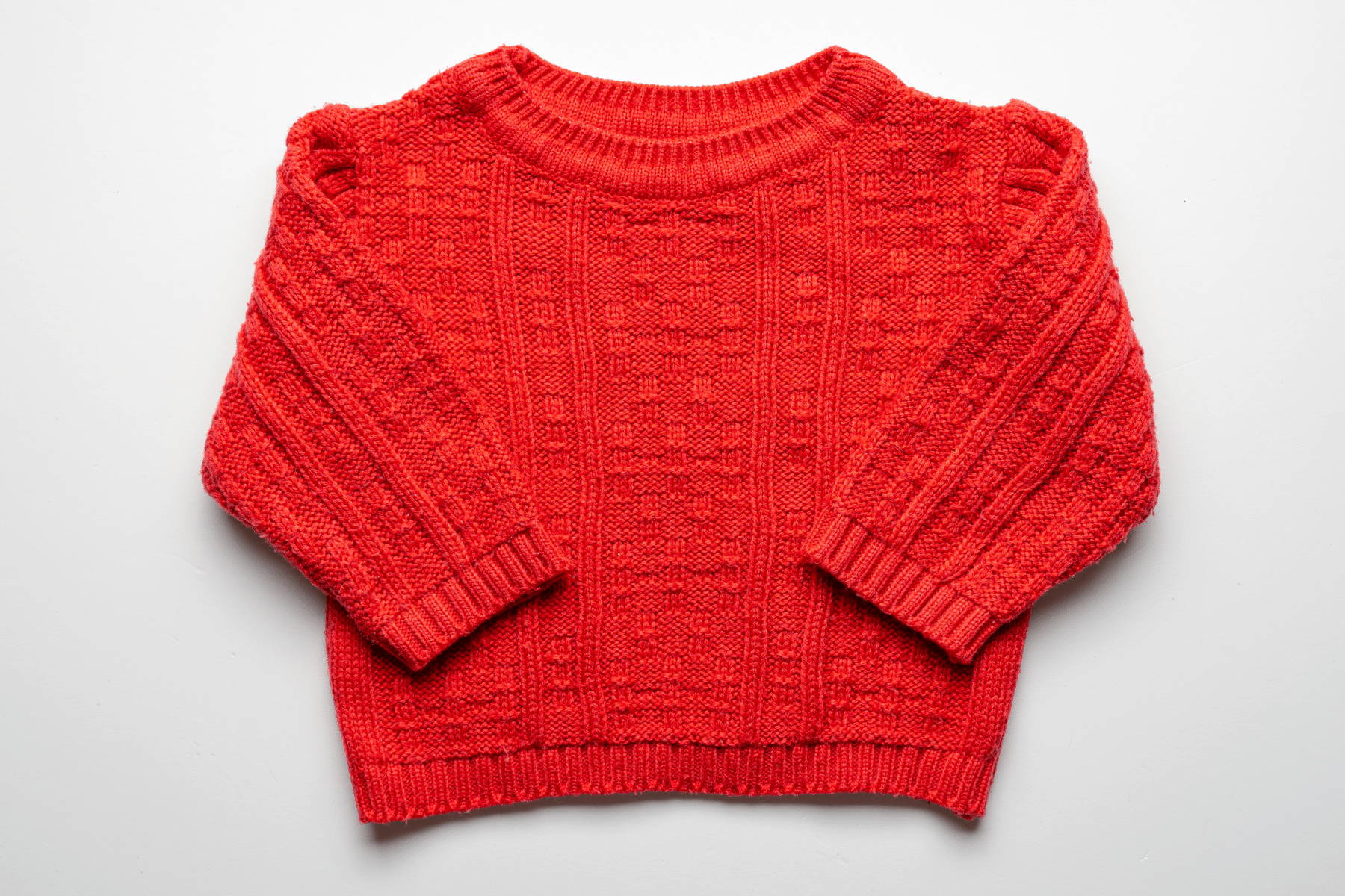 Finished red sweater