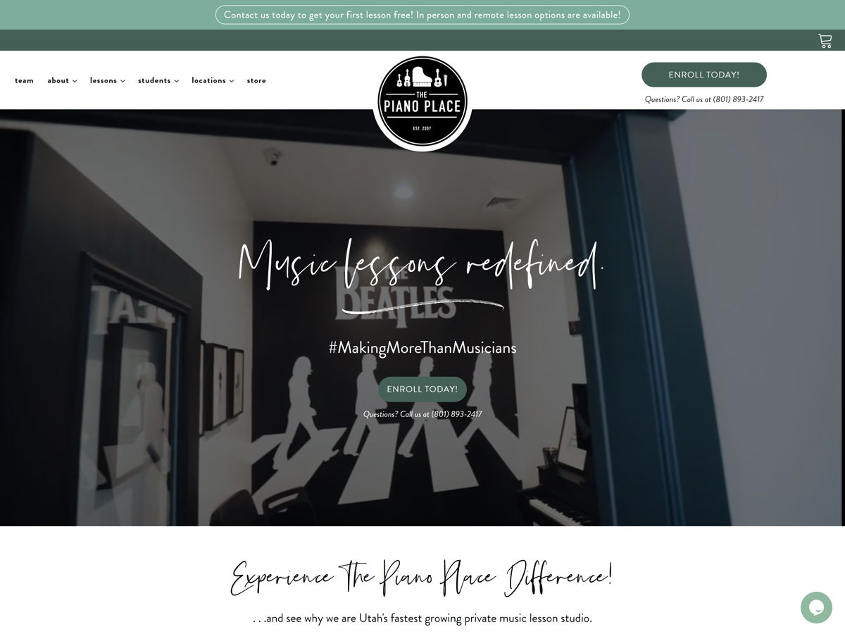 Screenshot of Piano Place, from the teacher & educator websites collection.