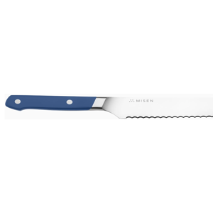 Misen 10-Inch Serrated Bread Knife – High-Carbon Japanese AUS8 Steel – Effortless Slicing of Bread, Pastries, and Fruits – Razor-Sharp Edge and Durable Blade with Ergonomic Handle (Blue)