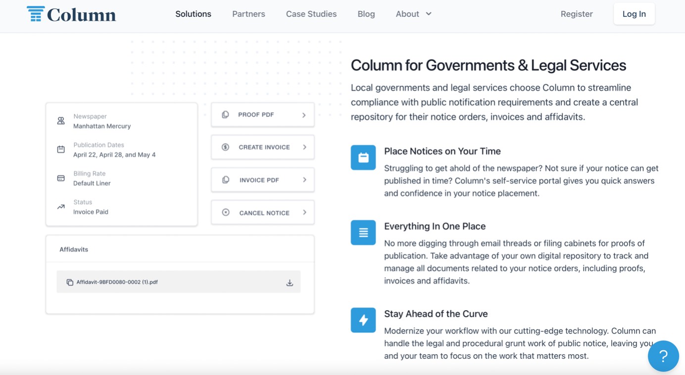 Column product / service