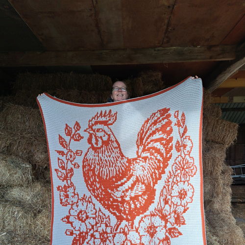 Floral Flock Chicken Mosaic Blanket