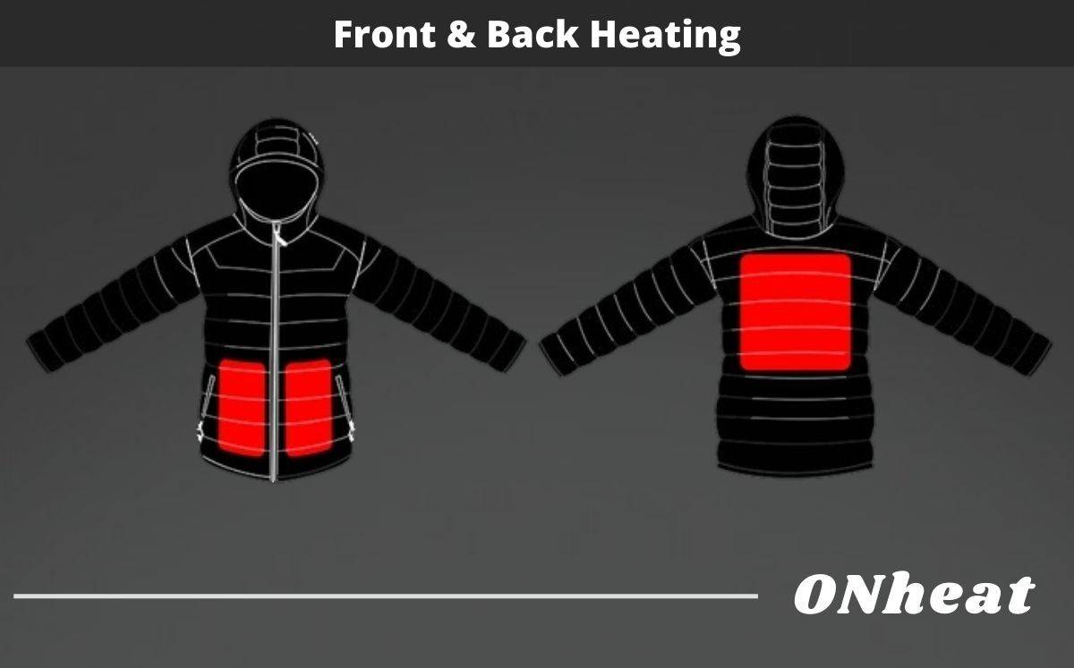 TheONheat electric heated jacket, front and back heating