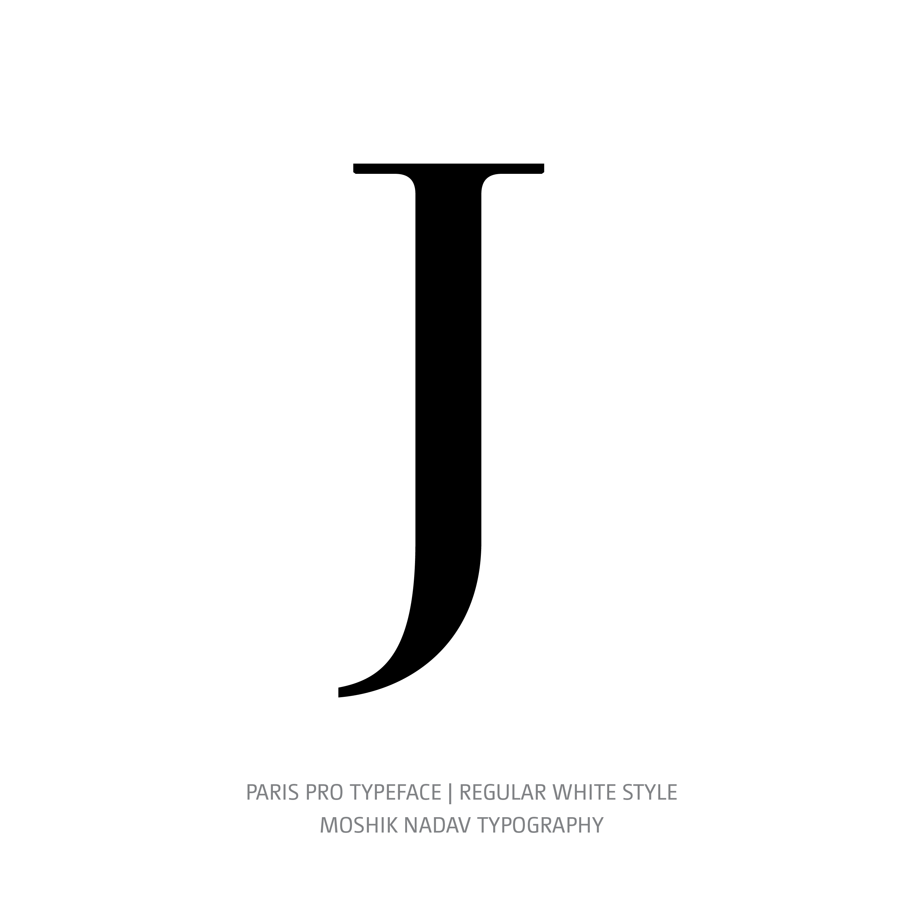 Paris Pro Typeface Regular White J