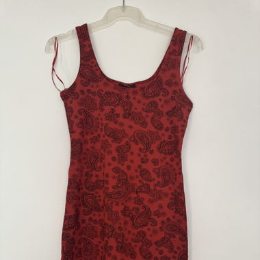 Rotes Kleid mit Paisley-Muster – Gr. S 