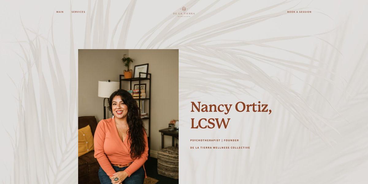 Screenshot of Nancy Ortiz, from the therapist websites collection.