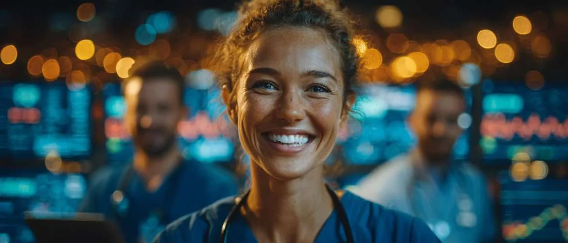 Healthcare professionals connecting and preparing for critical assignments with purpose