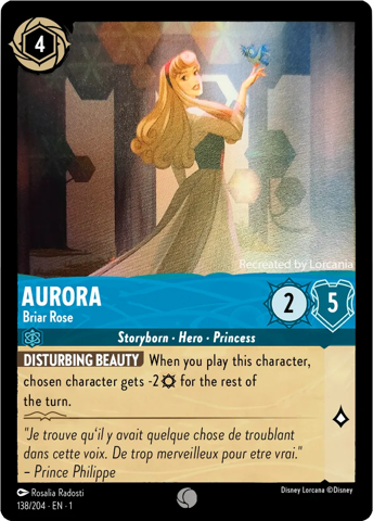 Aurora card from Disney's Lorcana: The First Chapter.