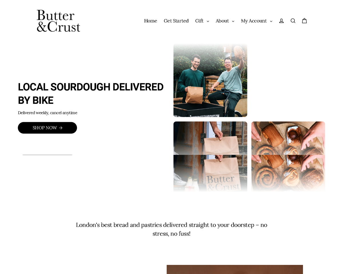 Screenshot of Butter & Crust, from the white websites collection.