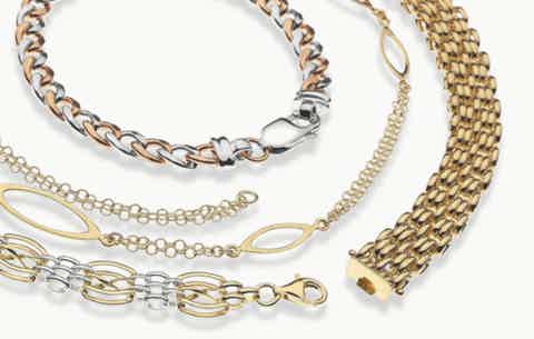 Shop ladies  9 carat gold bracelets and bangles - Pobjoy