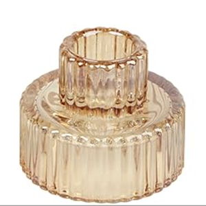 Vixdonos Taper Glass Candlestick Holders Tealight Candle Holders for Table Centerpieces, Wedding Decor and Dinner Party (3 Pcs, Gold)