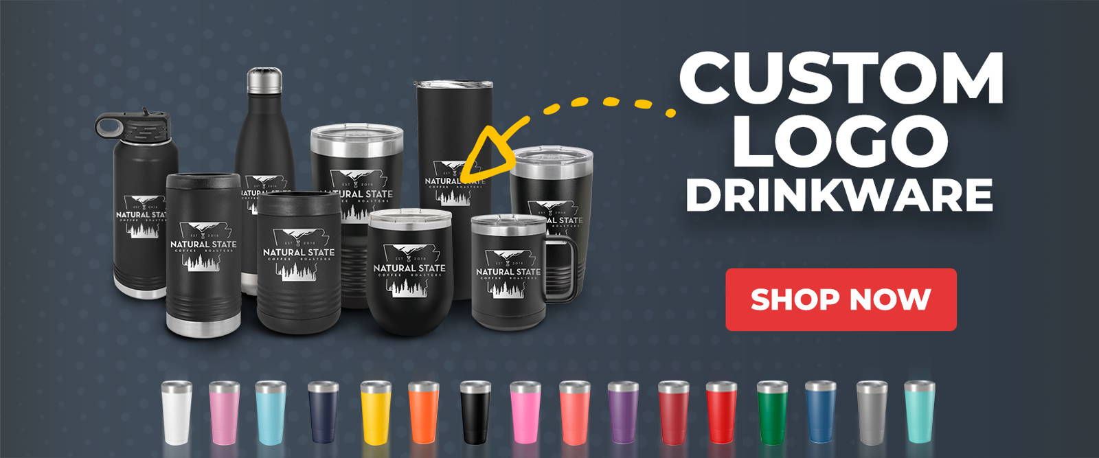 custom tumblers, kodiak custom, buy custom drinkware with logo, engraved logo mugs
