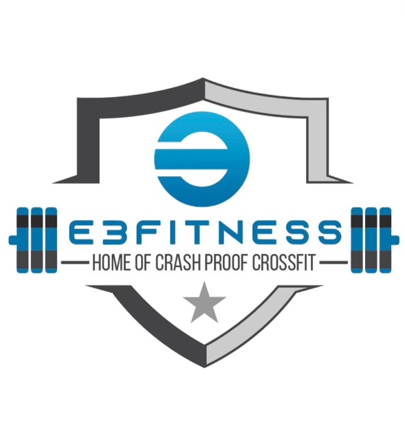 E3 Fitness, Home of Crash Proof CrossFit logo