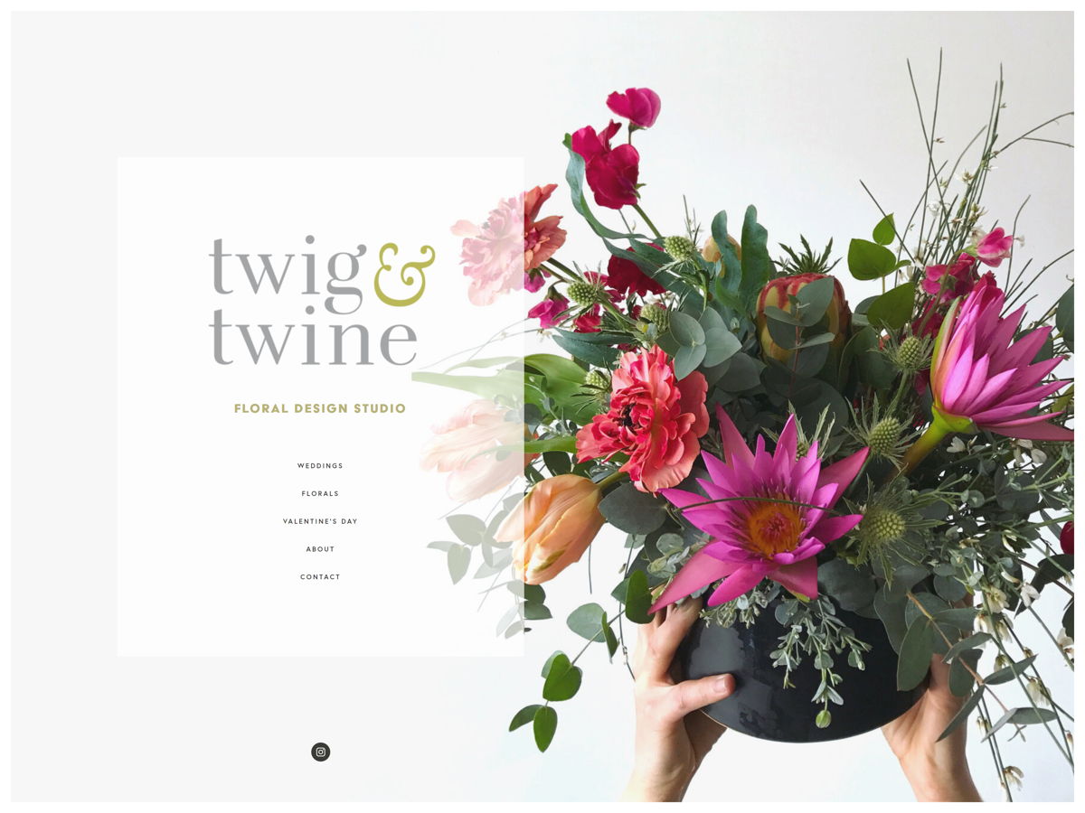 Screenshot of Twig & Twine, from the florist & flower shop websites collection.