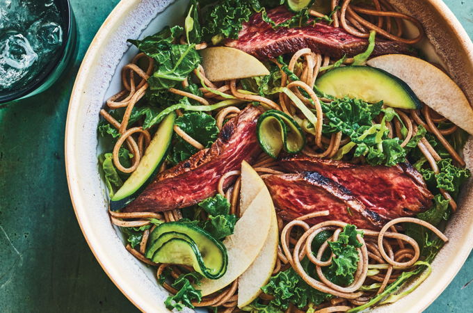 Soba Noodle Salad with Air Fryer Flap Steak