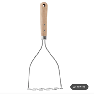 Potato masher, stainless steel/beech